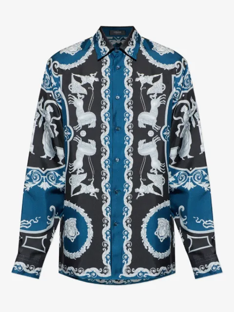 Versace camisa de seda Hall of Heroes