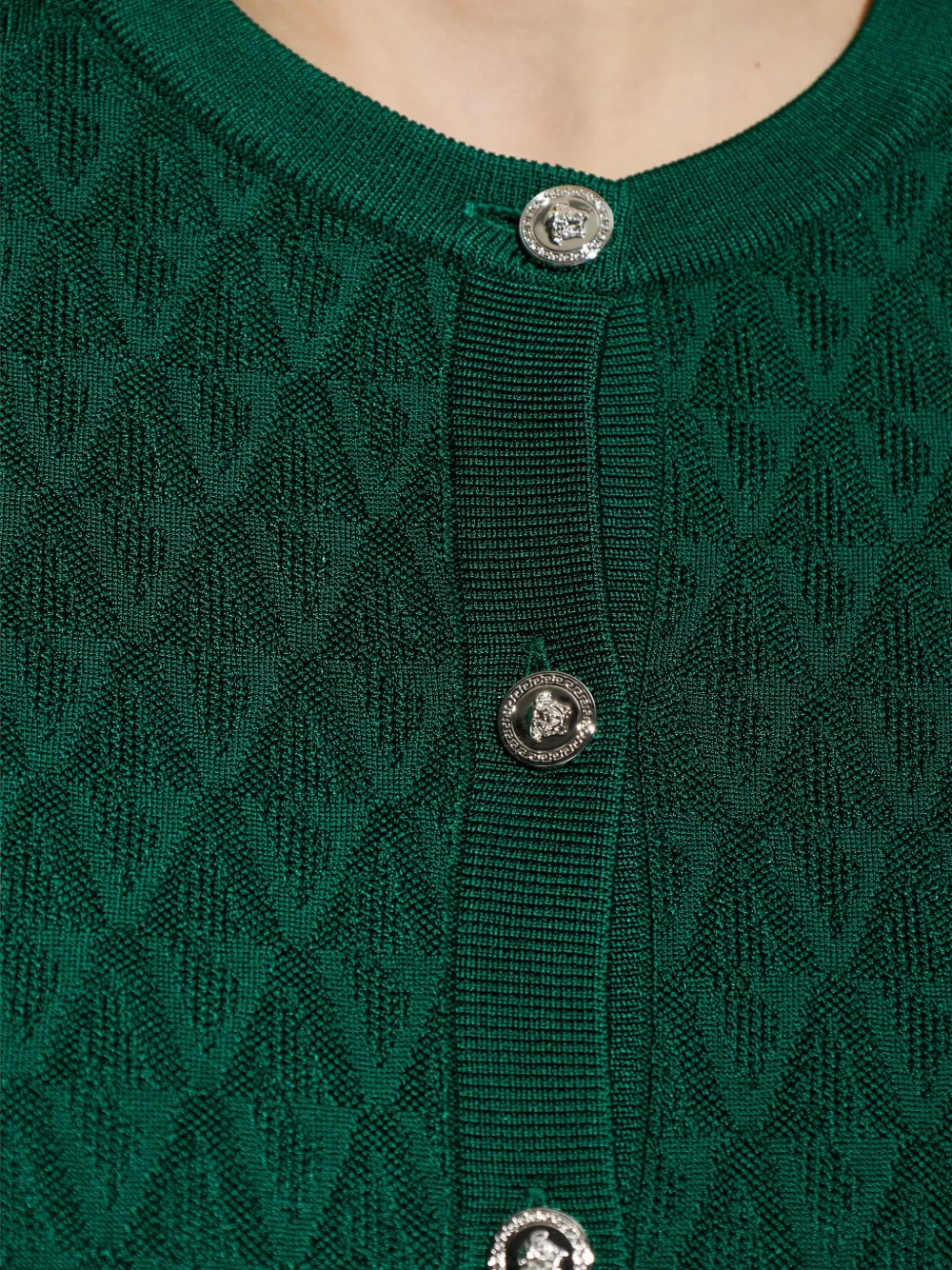 Versace Cardigan Pattern V Sweaters And Cardigans Green In Green