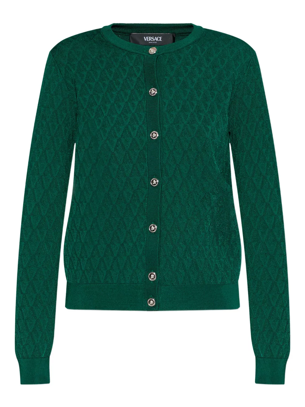 Versace Cardigan Pattern V Sweaters And Cardigans Green In Green