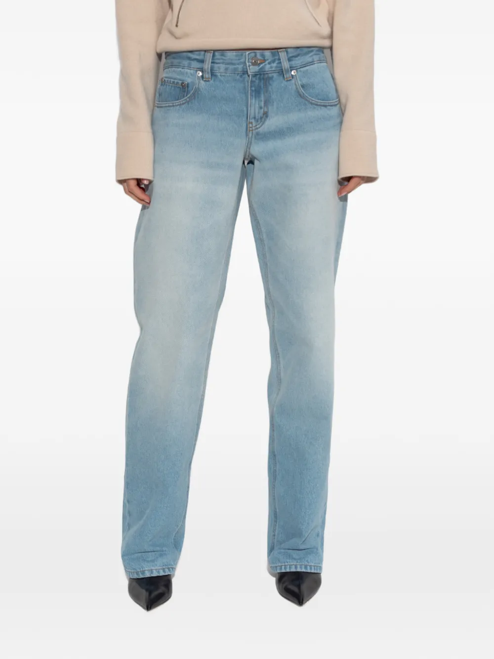 Victoria Beckham Five-pocket Straight-leg Jeans In Blue
