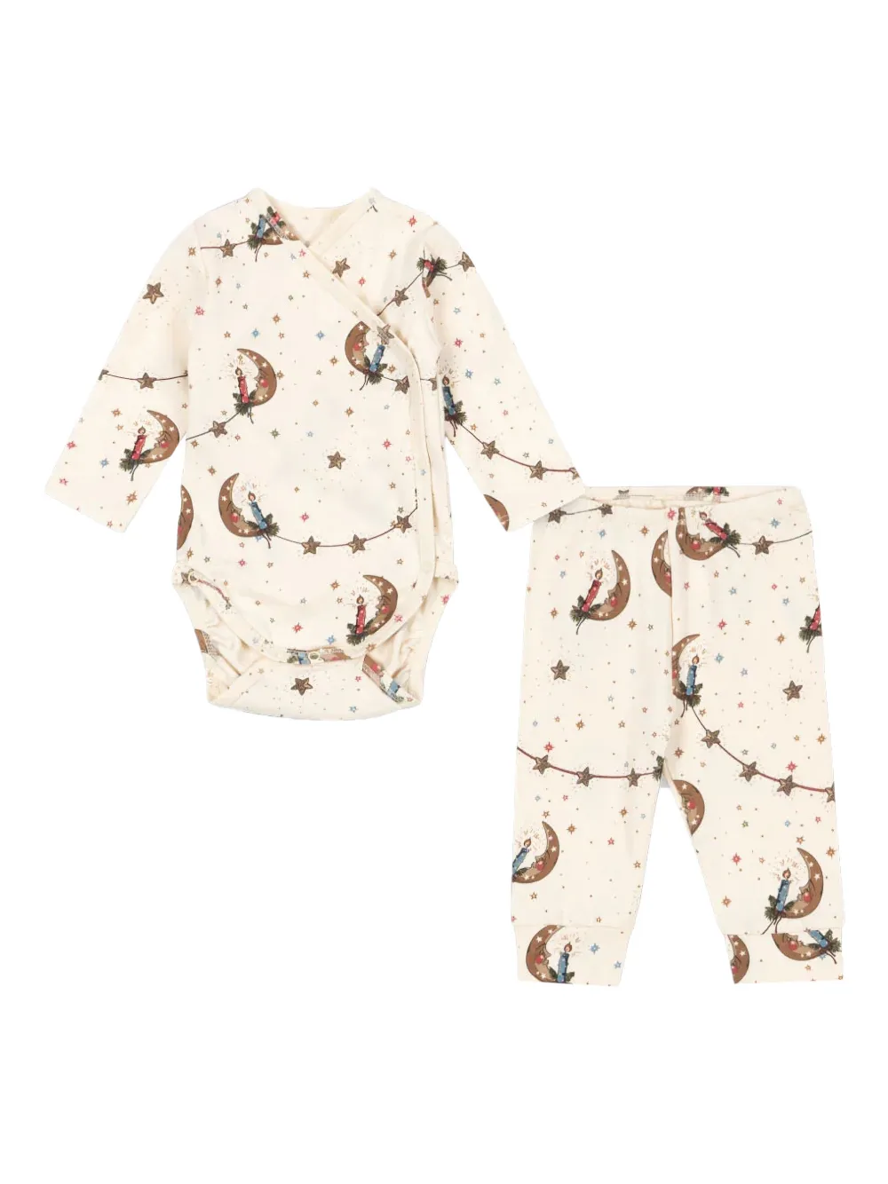 Konges Sløjd moon stars print babywear (set of two) - Toni neutri