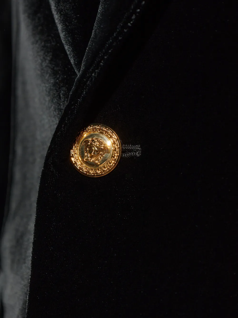 Versace Medusa button fluwelen blazer Zwart