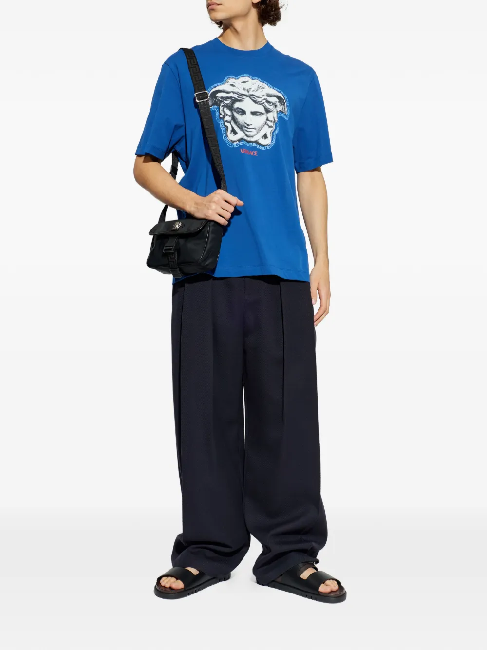 Versace Medusa Head graphic-print T-shirt - Blauw