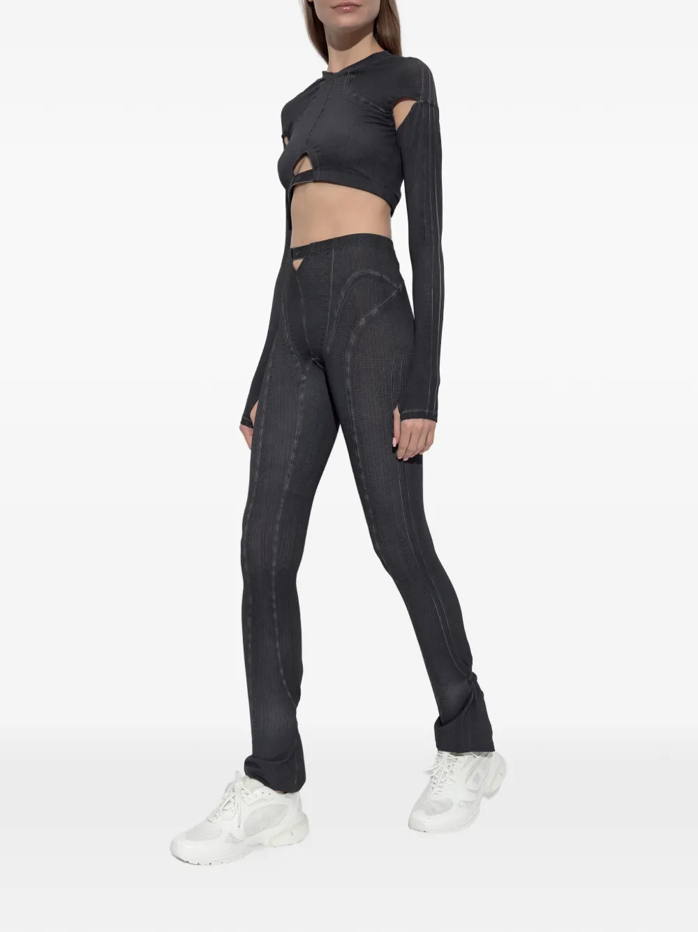 Nike x KNWLS geribbelde legging met uitgesneden details - Zwart