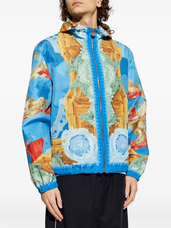 Versace Jaqueta Com Zíper e Logo Medusa | Azul | FARFETCH BR