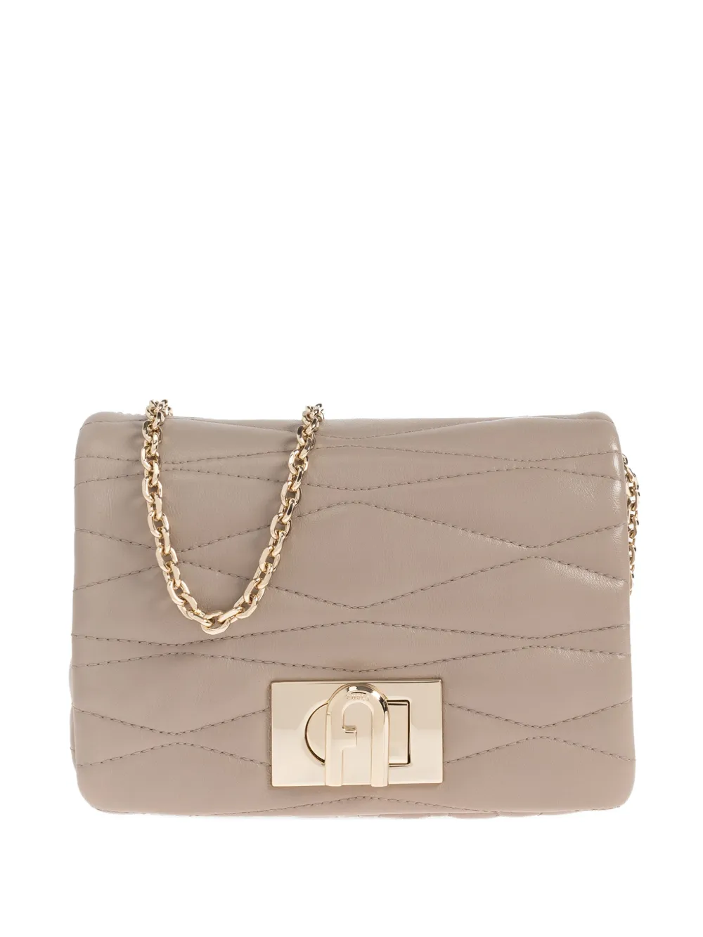 Furla Mini 1927 Quilted Cross Body Bag In Neutral