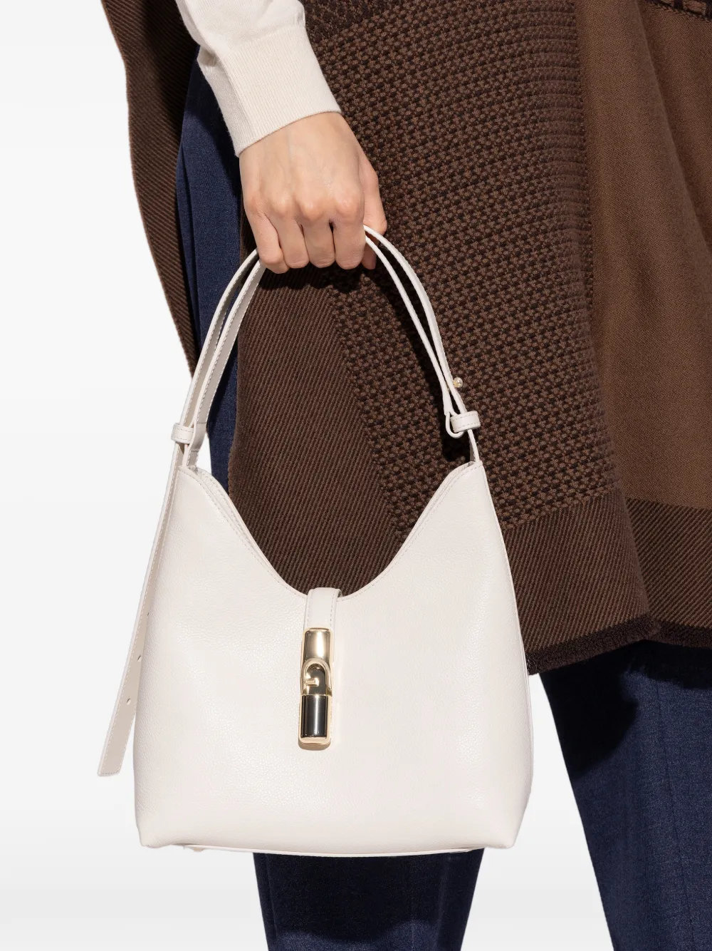 Furla lock-detail tote bag - Beige