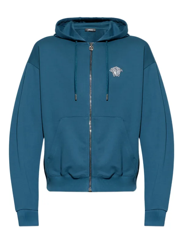Versace zip-up Hoodie | Blue | FARFETCH JO
