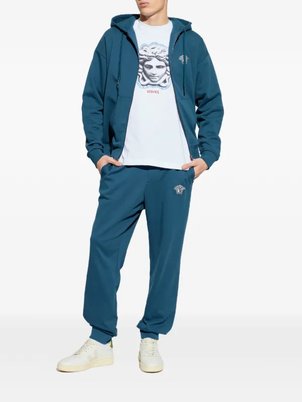 Versace zip-up Hoodie | Blue | FARFETCH JO