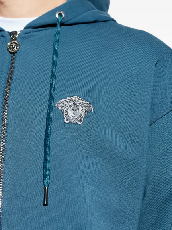 Versace zip-up Hoodie | Blue | FARFETCH JO