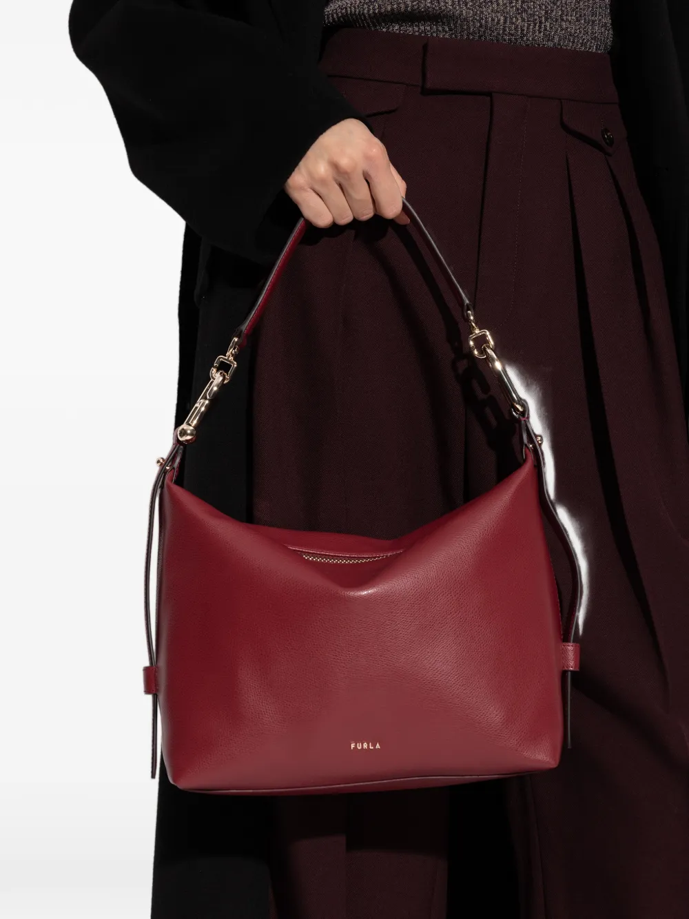 Furla chain-detail leather shoulder bag - Rood