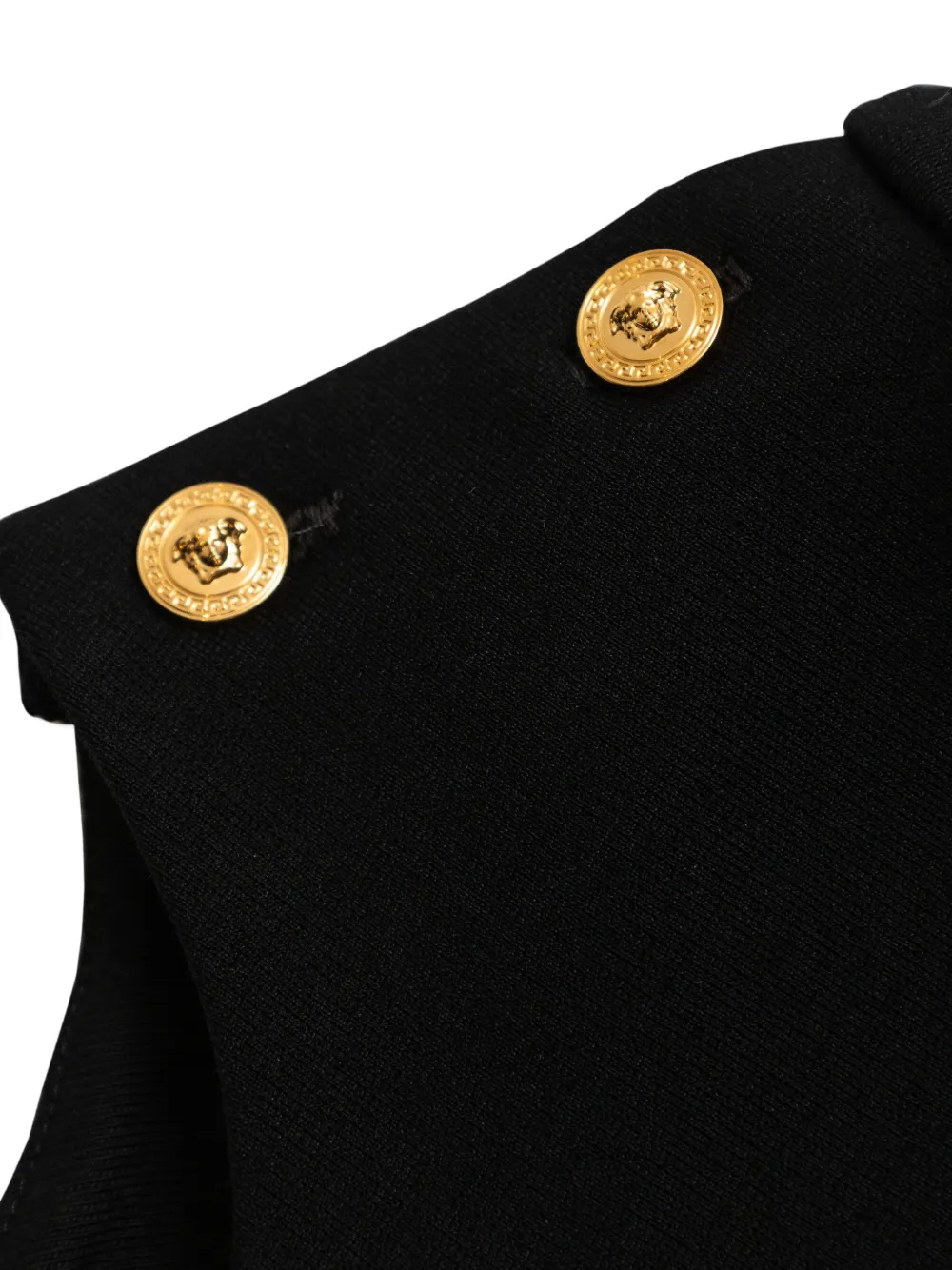 Versace Button Logo Dress In Black