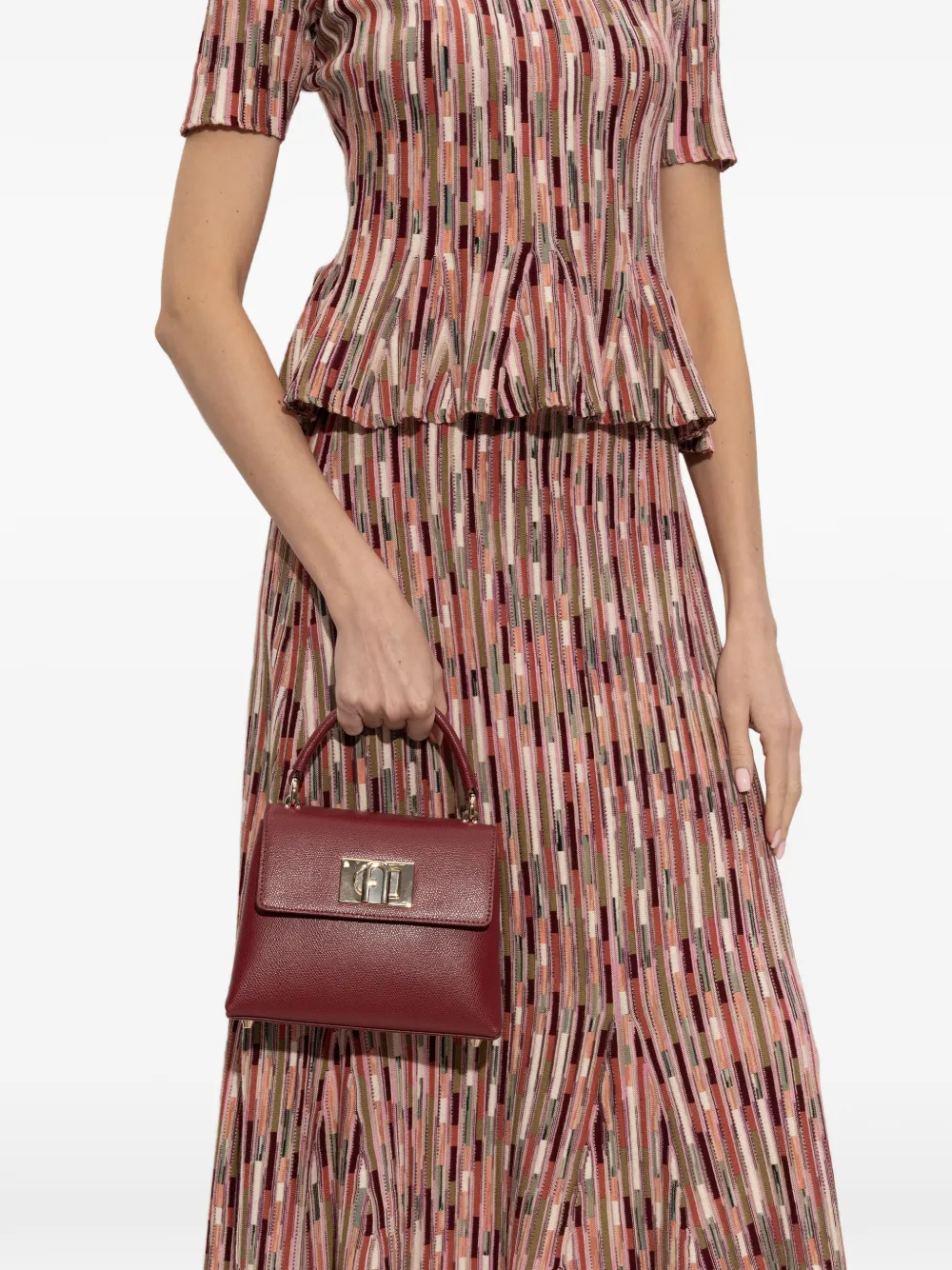 Furla mini 1927 logo-plaque tote bag - Rood