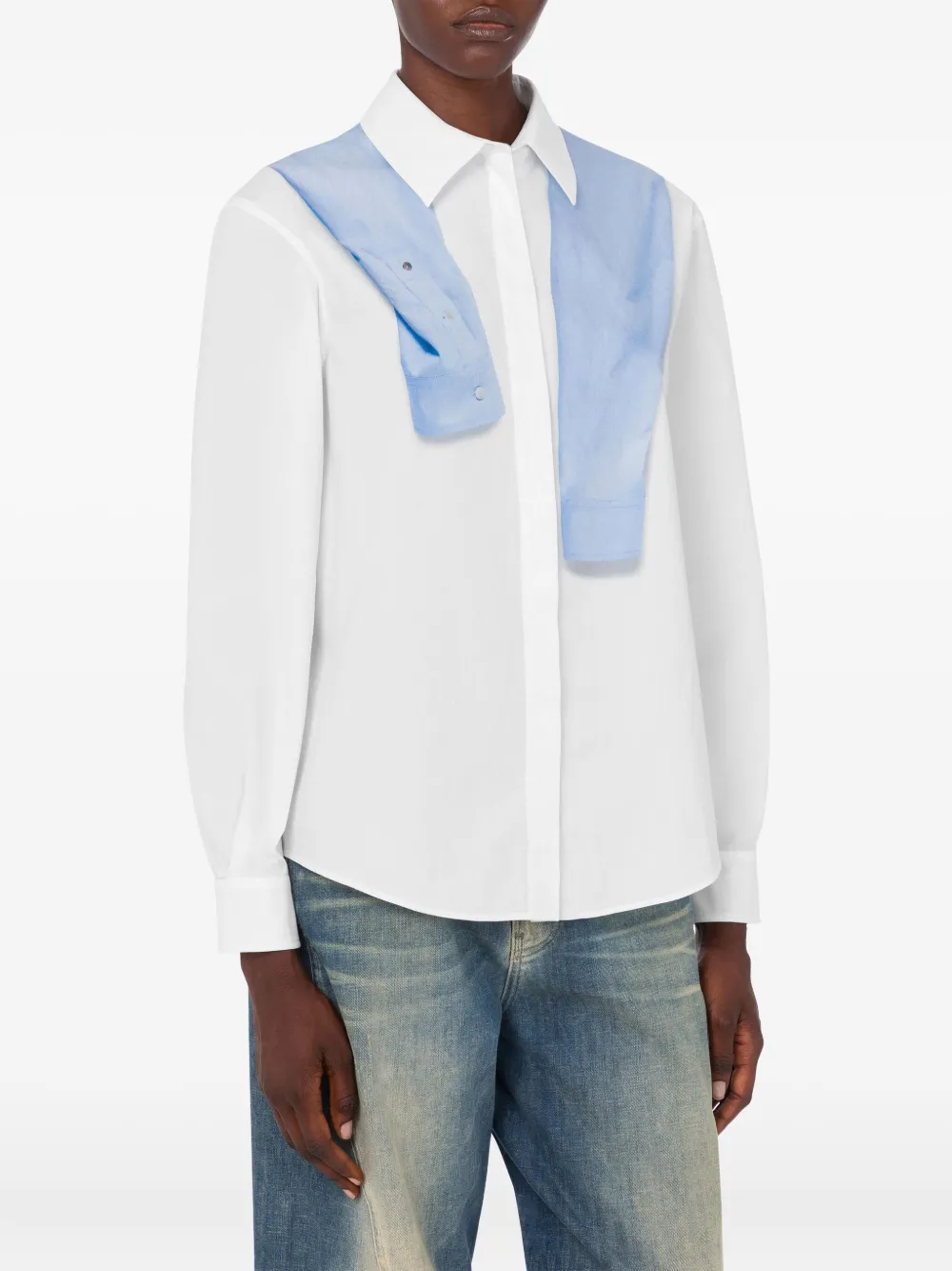  Moschino Jeans Trompe-l'œil Print Shirt - White 