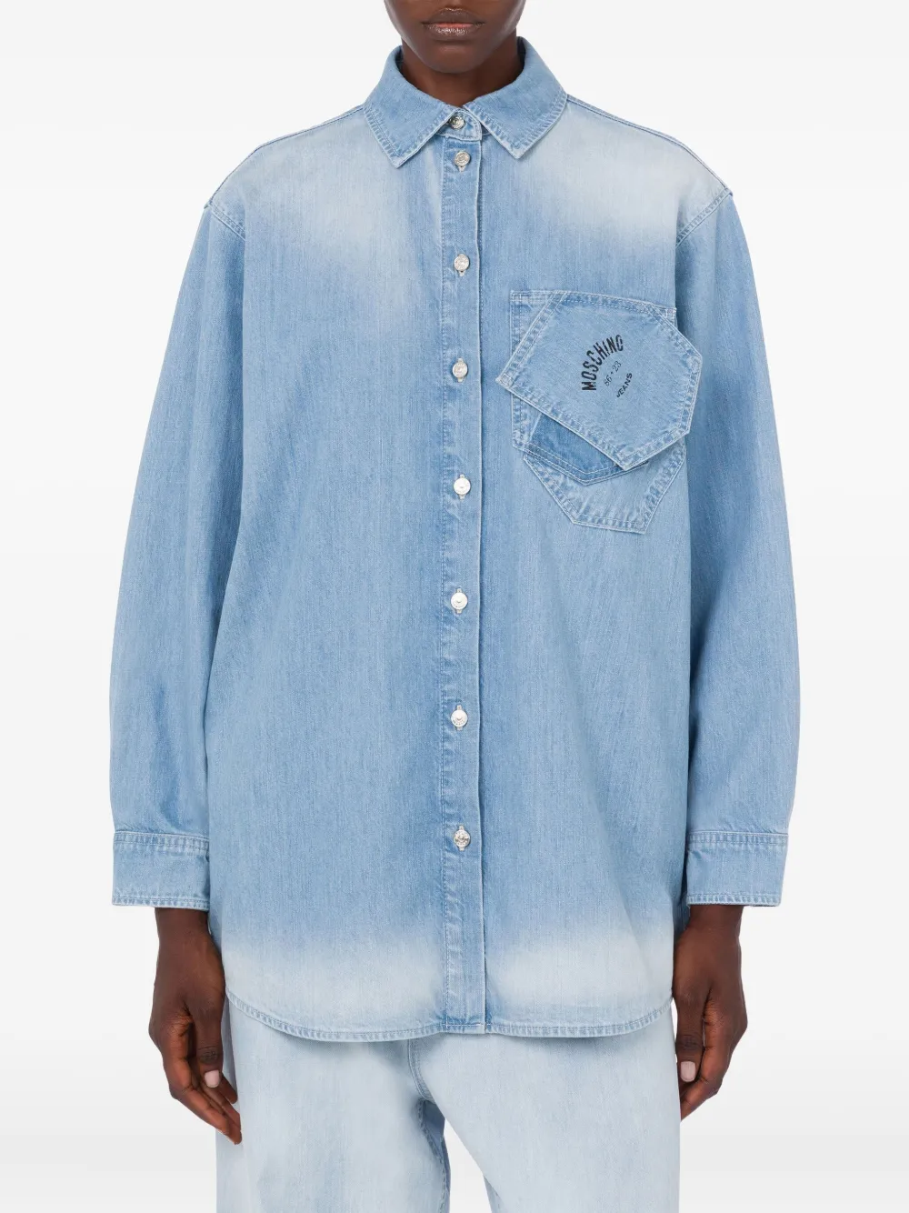  Moschino Jeans Long-sleeve Denim Shirt - Blue 