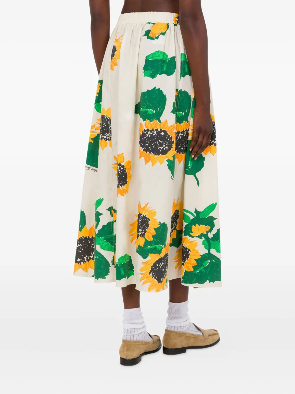  Moschino Jeans Falda Larga Con Estampado Floral - Blanco 