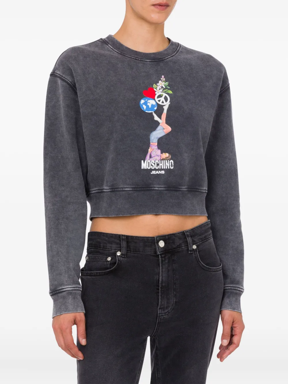  Moschino Jeans Sudadera Con Estampado Gráfico - Azul 
