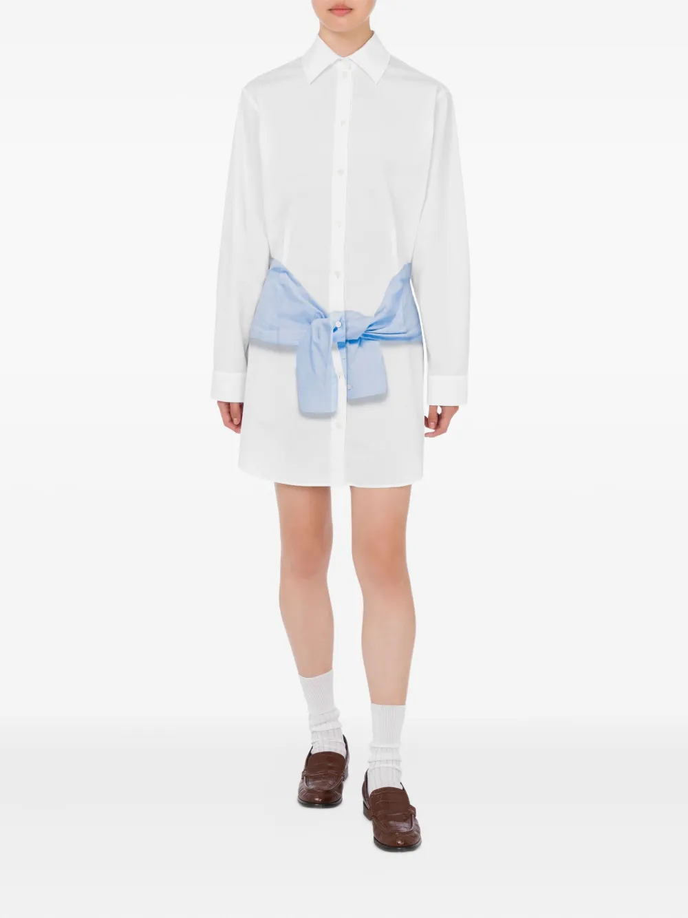 MOSCHINO JEANS Mini-blousejurk met trompe-l'oeil print - Wit