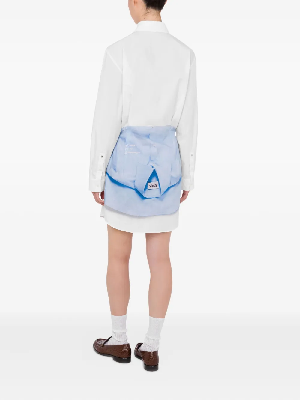 MOSCHINO JEANS Mini-blousejurk met trompe-l'oeil print Wit