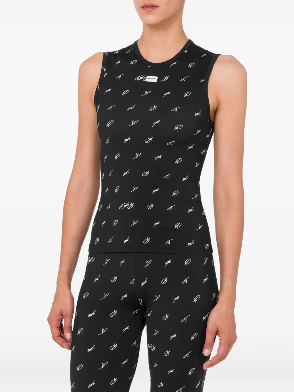 MOSCHINO JEANS Tanktop met logoprint Zwart