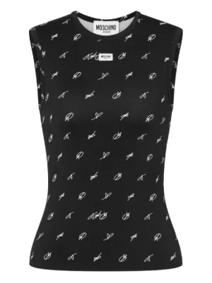 MSGM ブラック タンクトップ MSGM リブ タンクトップ | ブラック | FARFETCH JP