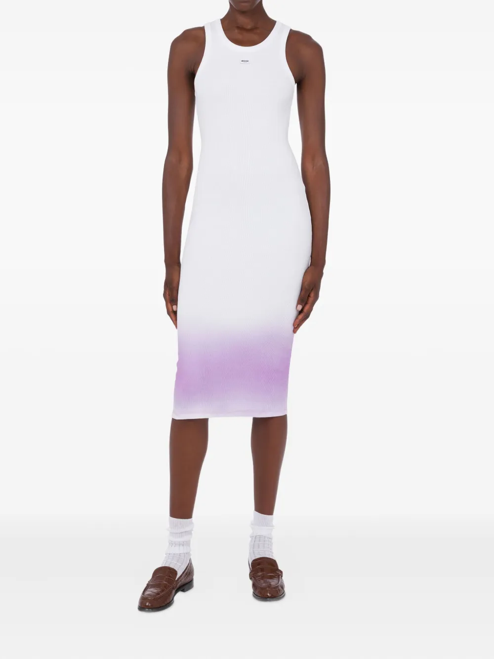 MOSCHINO JEANS Mouwloze midi-jurk met ombré-effect - Wit