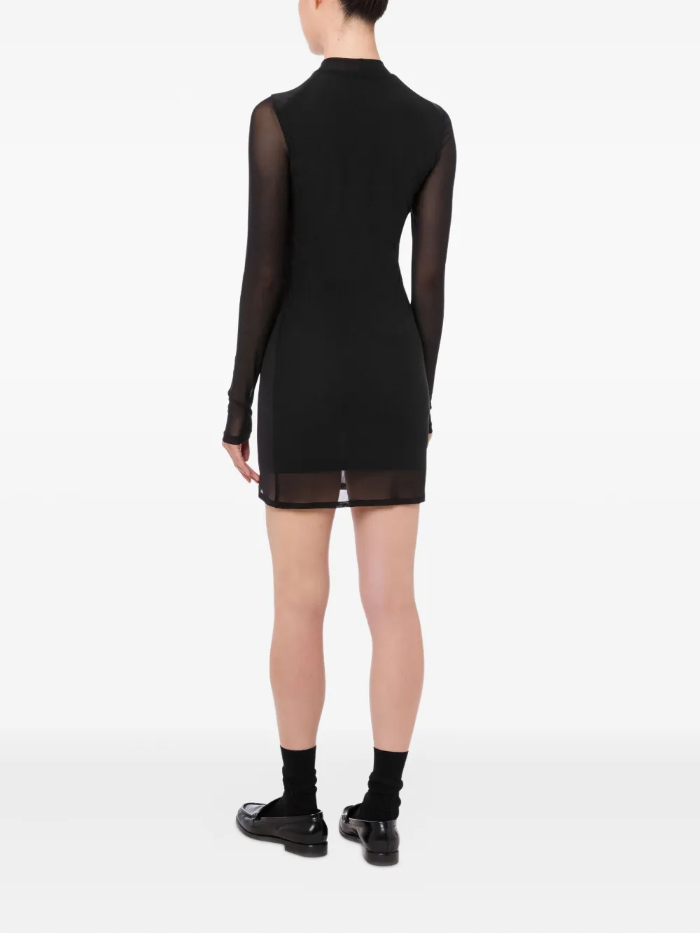 Printed Long-Sleeve Mini Dress
