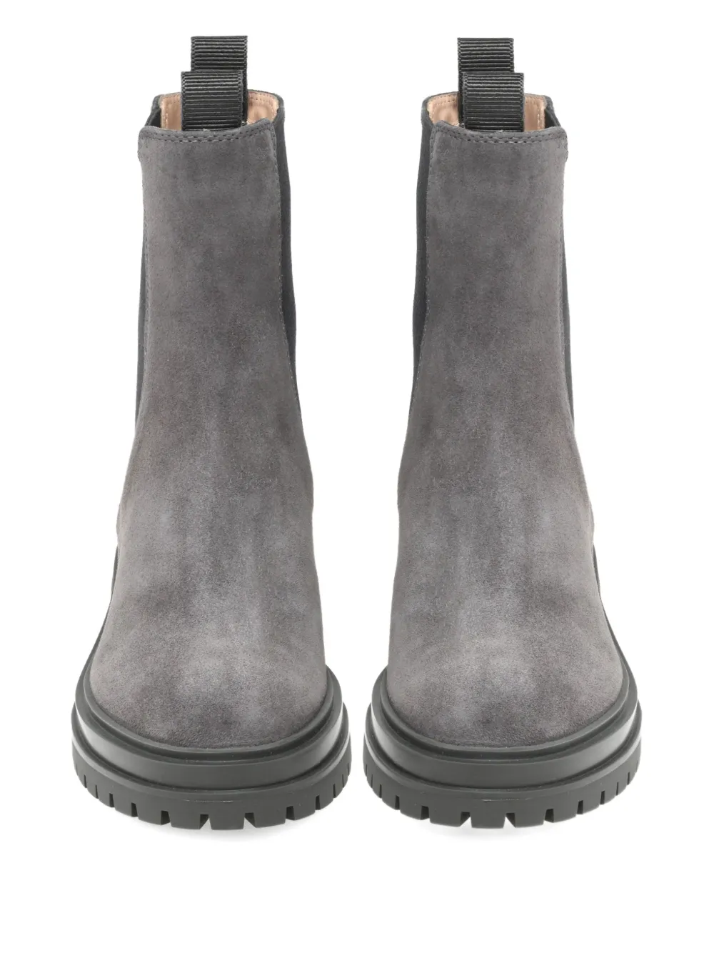 Gianvito Rossi 40mm Chester Lug-sole Chelsea Boots In Gray