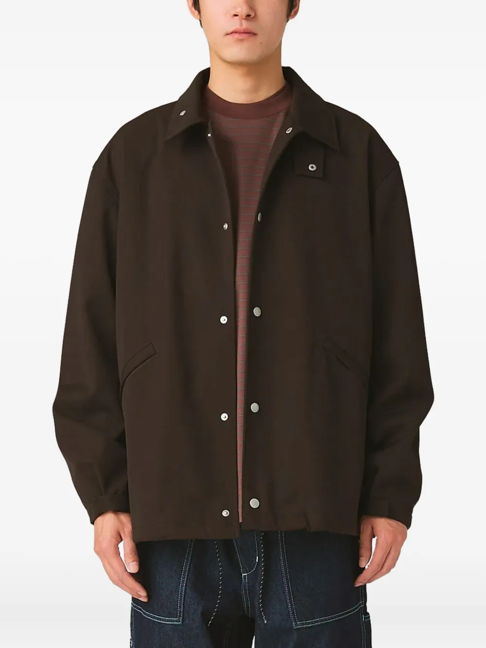 Snow Peak Neck-flap Jacket In Brown