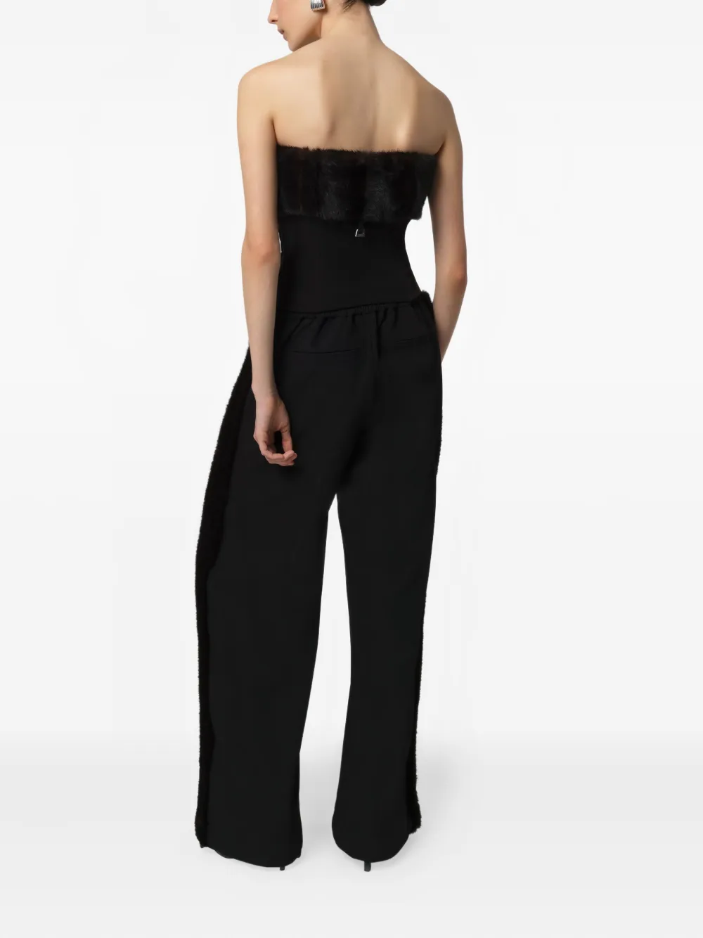 Apparis Ivy Faux-fur Tube Top In Black