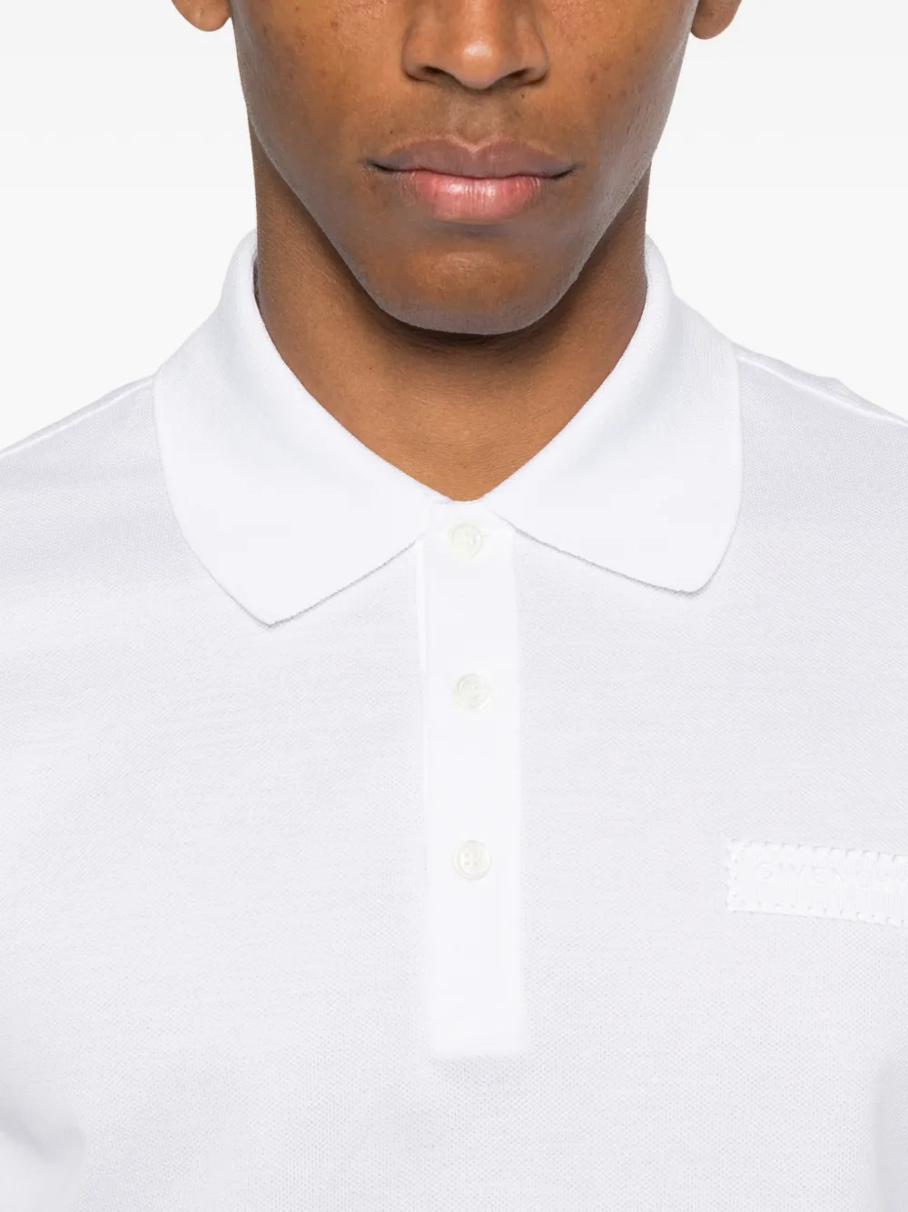 Givenchy Cotton Polo Shirt Featuring Short Sleeves And Collar In White