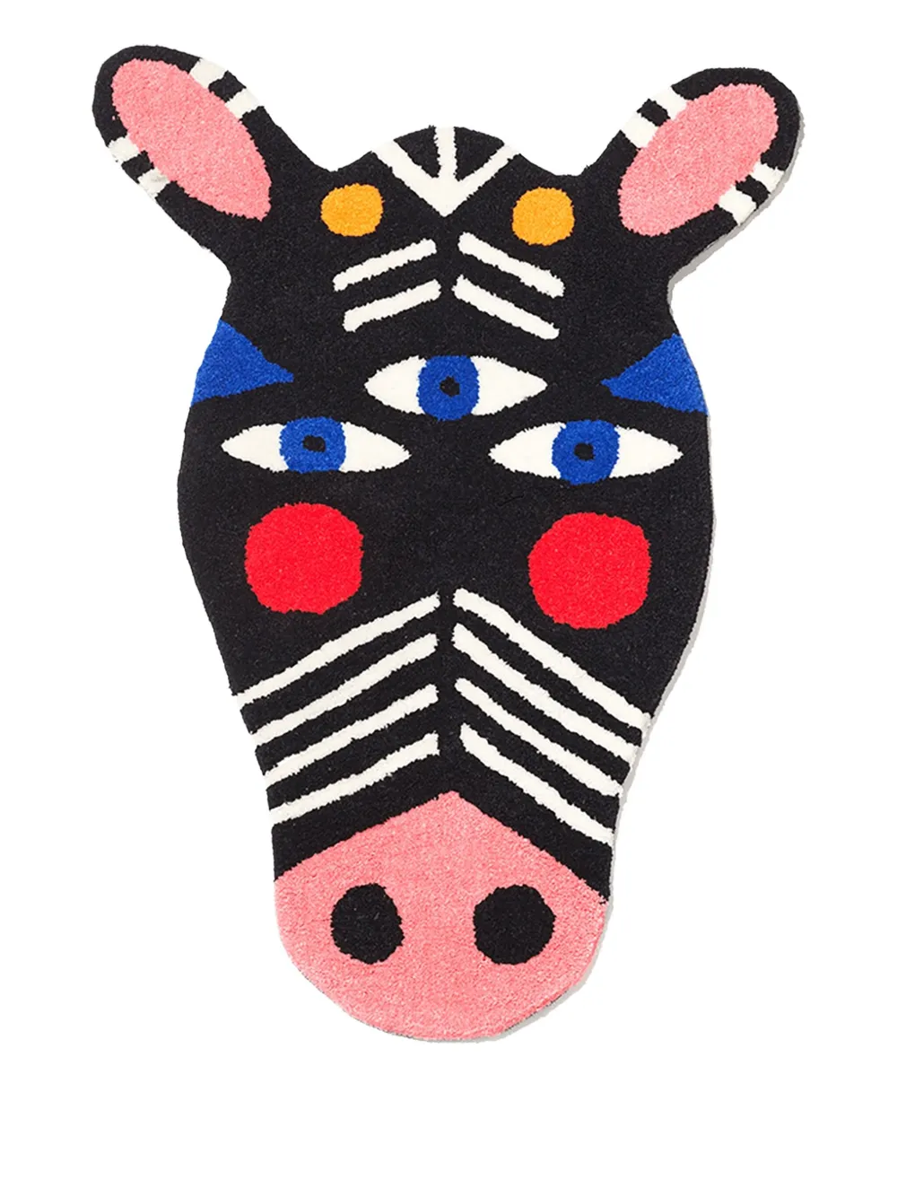 Qeeboo Oggian Zibra shaped slip rug (66cm x 94cm) | Black | Image 1