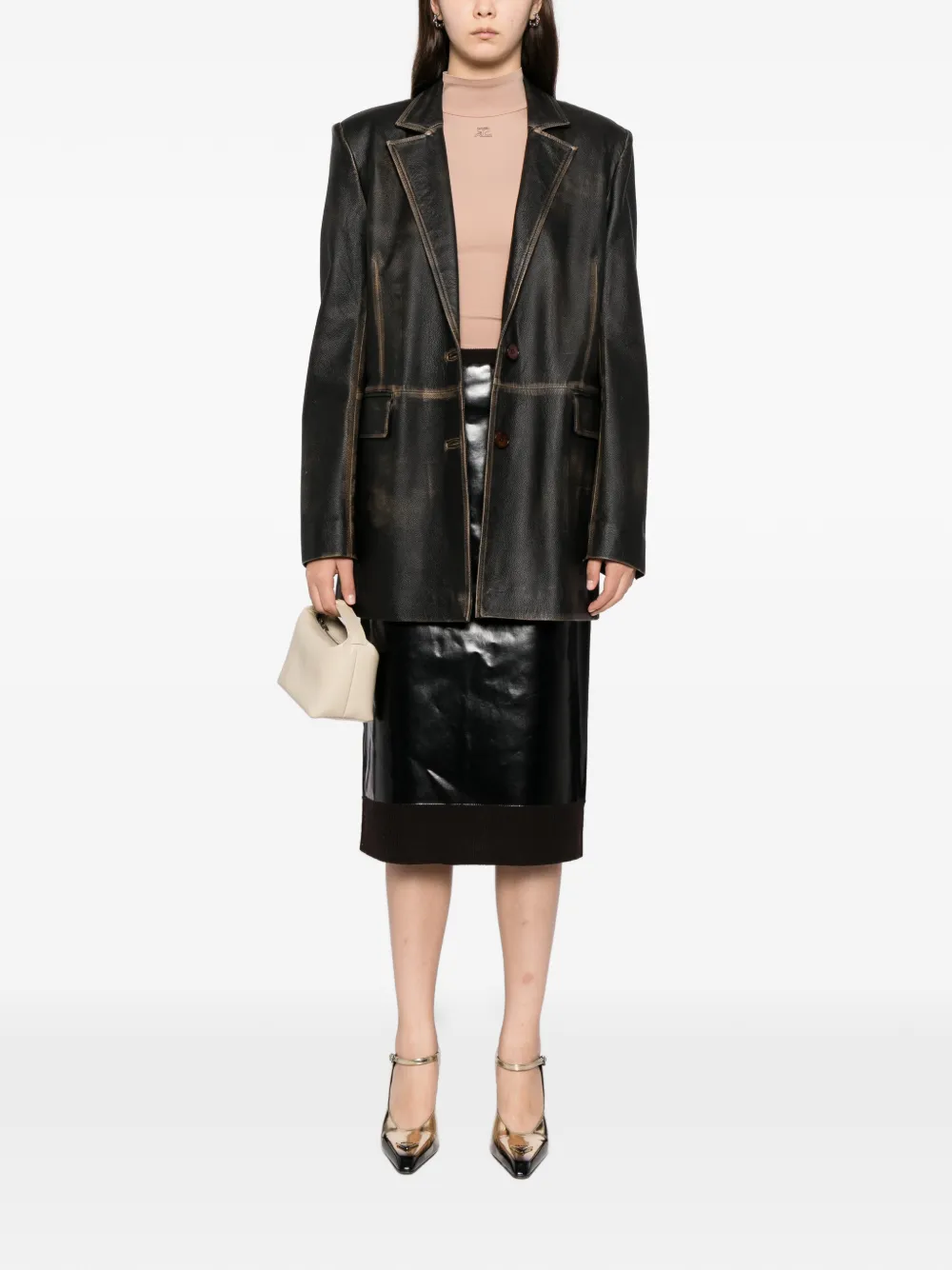 Mm6 Maison Margiela Panelled Skirt In Black