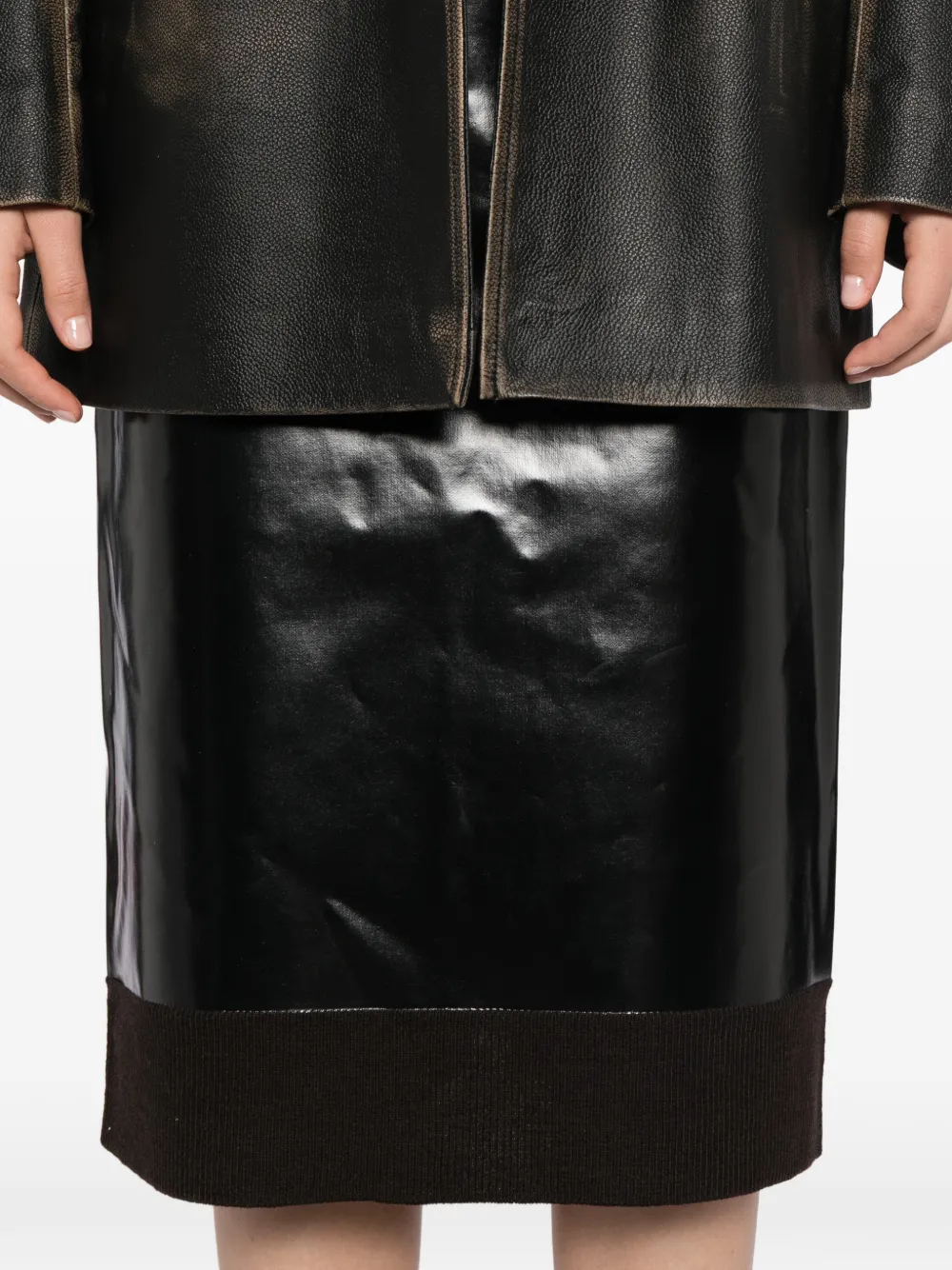 Mm6 Maison Margiela Panelled Skirt In Black