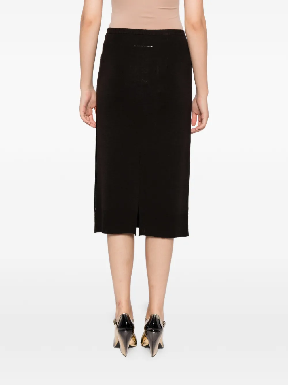 Mm6 Maison Margiela Panelled Skirt - Brown 