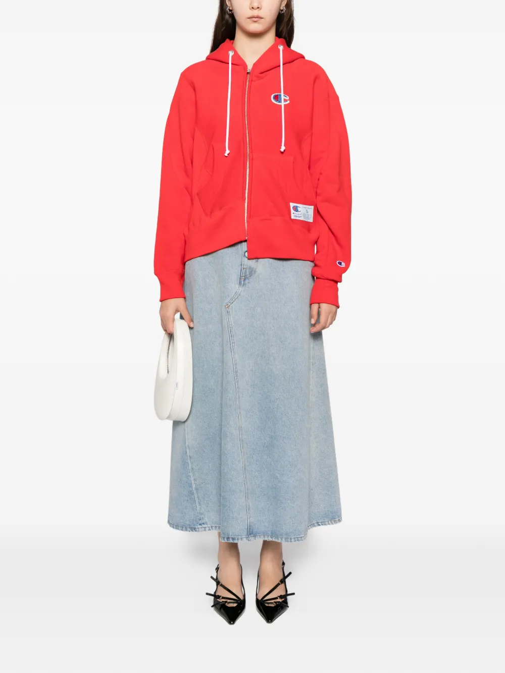 Undercover asymmetric hoodie - Rood