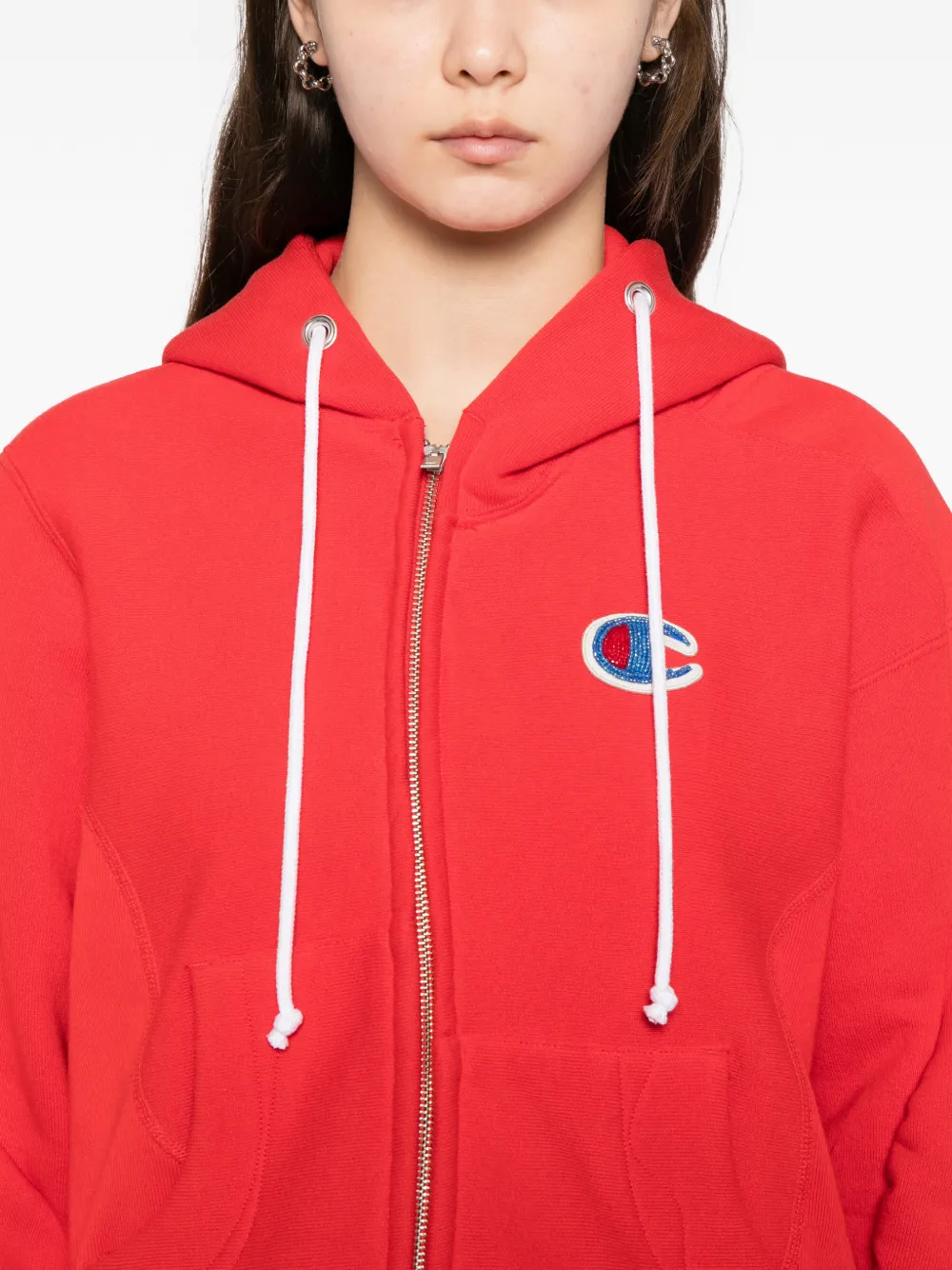 Undercover Asymmetrische hoodie Rood