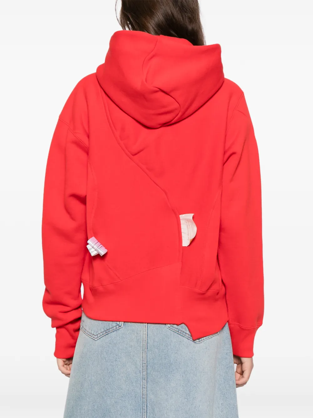Undercover Asymmetrische hoodie Rood