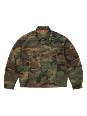 evisu カモフラ ジャケット Allover Kamon Jacquard Loose Fit Denim
