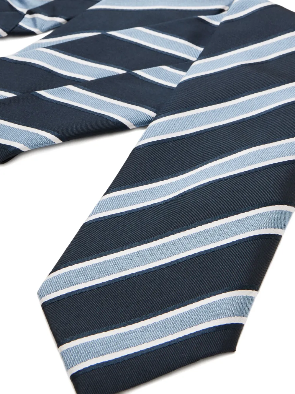 BOSS Gestreepte stropdas Blauw