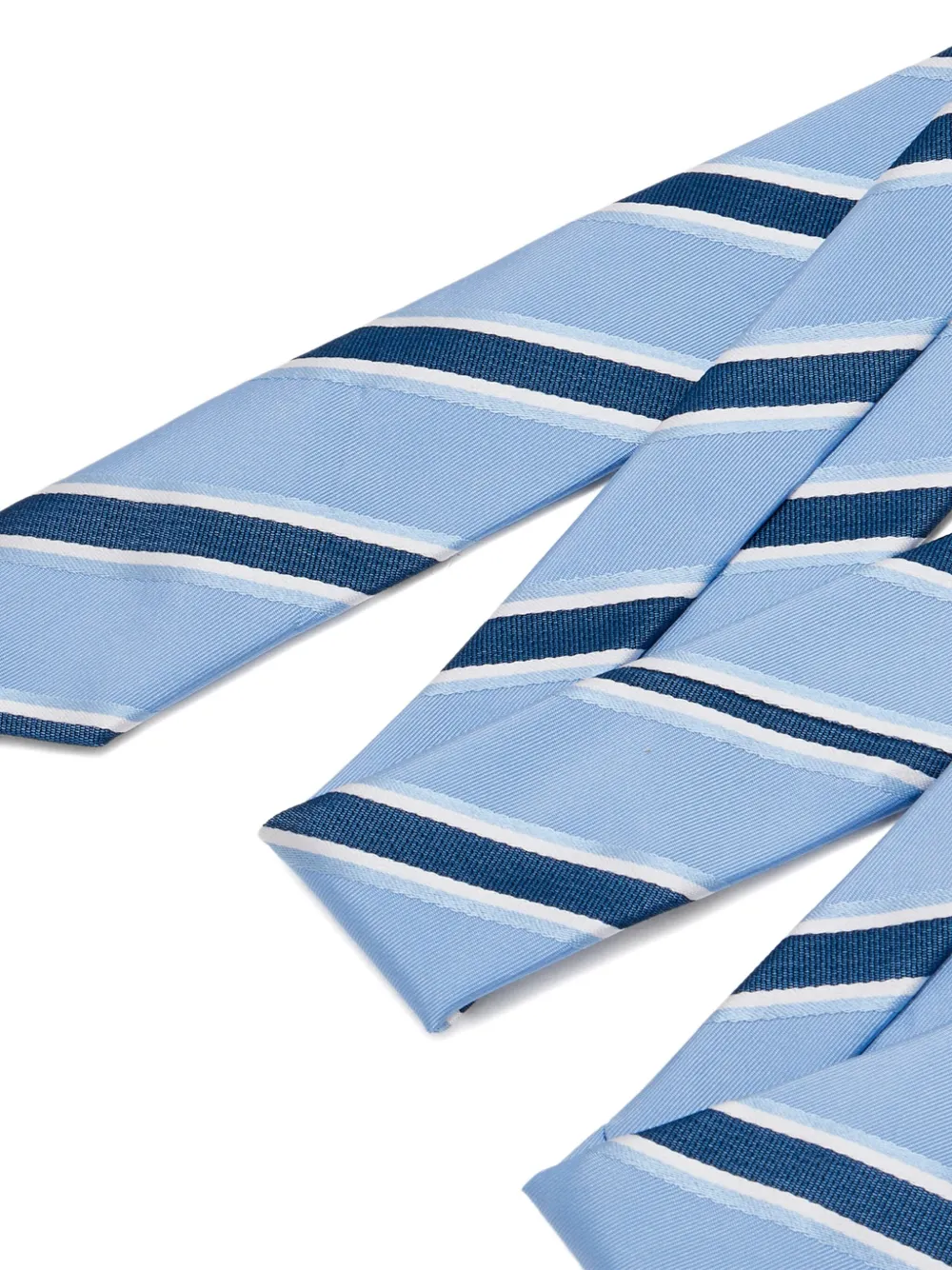 BOSS Gestreepte zijden stropdas Blauw