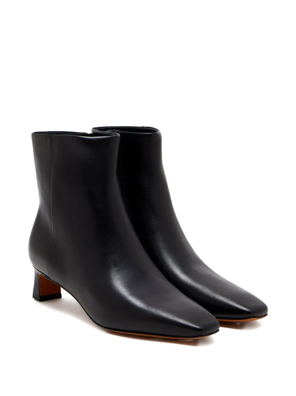 Vince 40mm Harlan Square-toe Leather Ankle Boots In Black