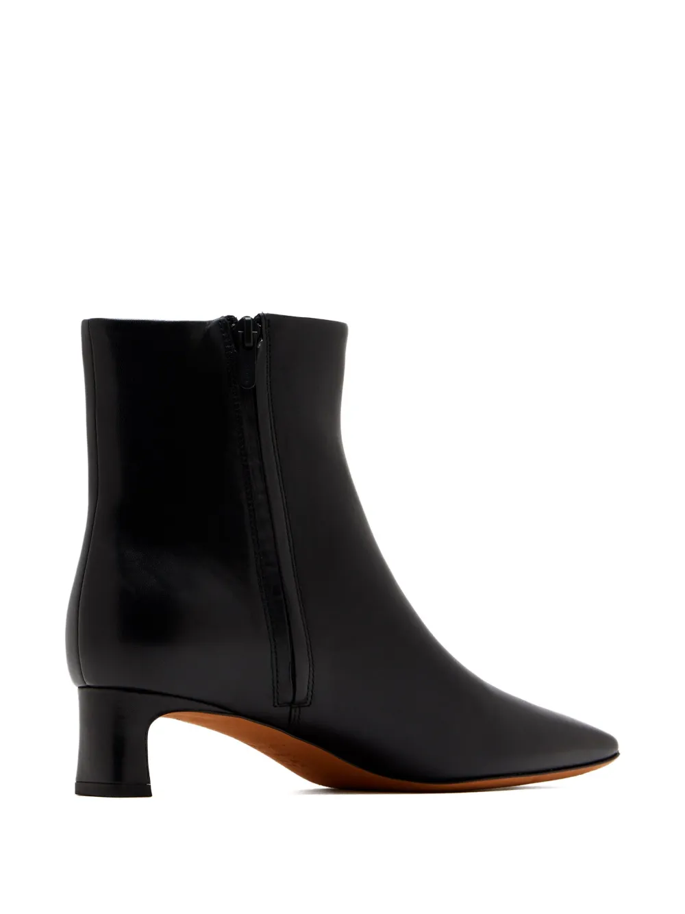 Vince 40mm Harlan Square-toe Leather Ankle Boots In Black