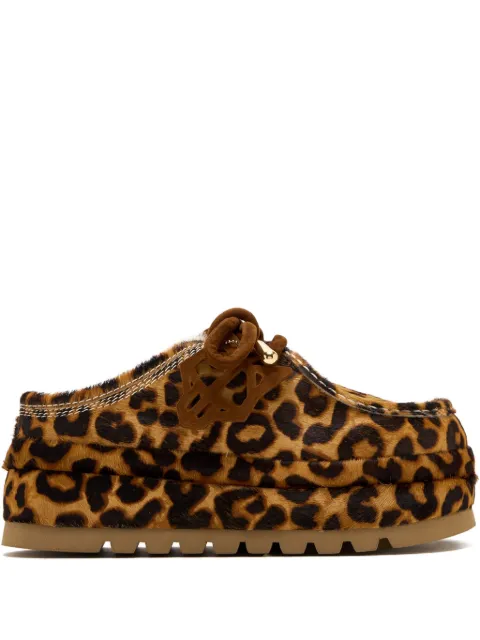 NAKED WOLFE leopard-print suede shearling ankle boots