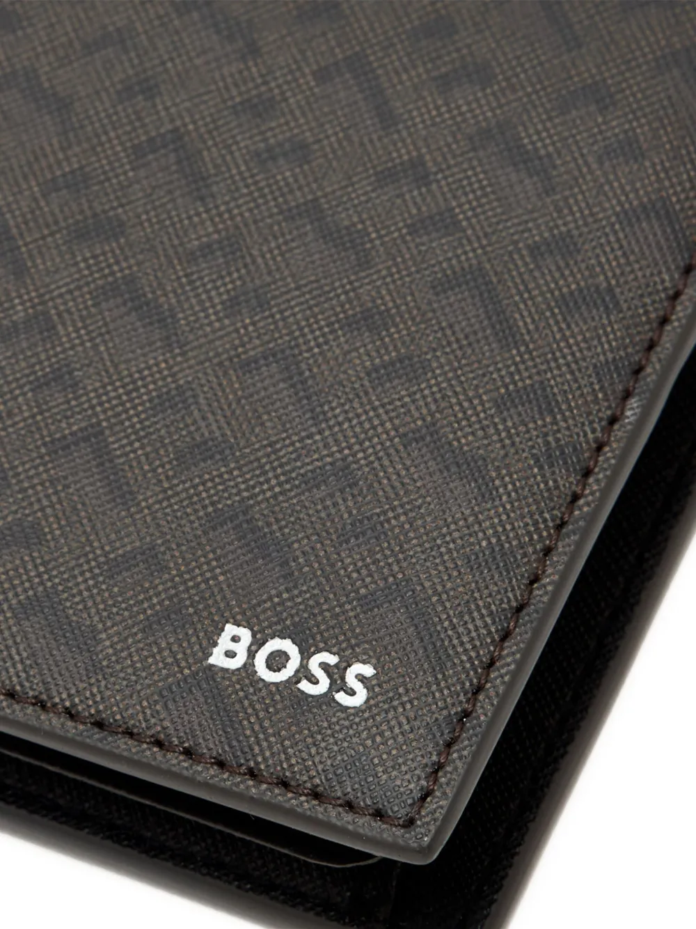 BOSS Portemonnee met monogram-patroon Bruin