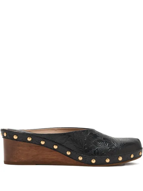 FARM Rio embossed-print studded mules