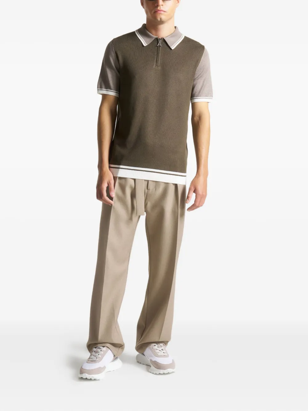 Manière De Voir zip-up polo shirt - Groen