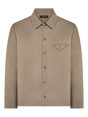 Contrast-stitching Shirt Jacket