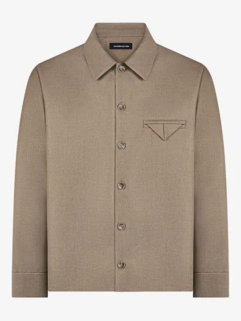 Manière De Voir Leo - jaqueta overshirt de alfaiataria com mangas longas - caqui