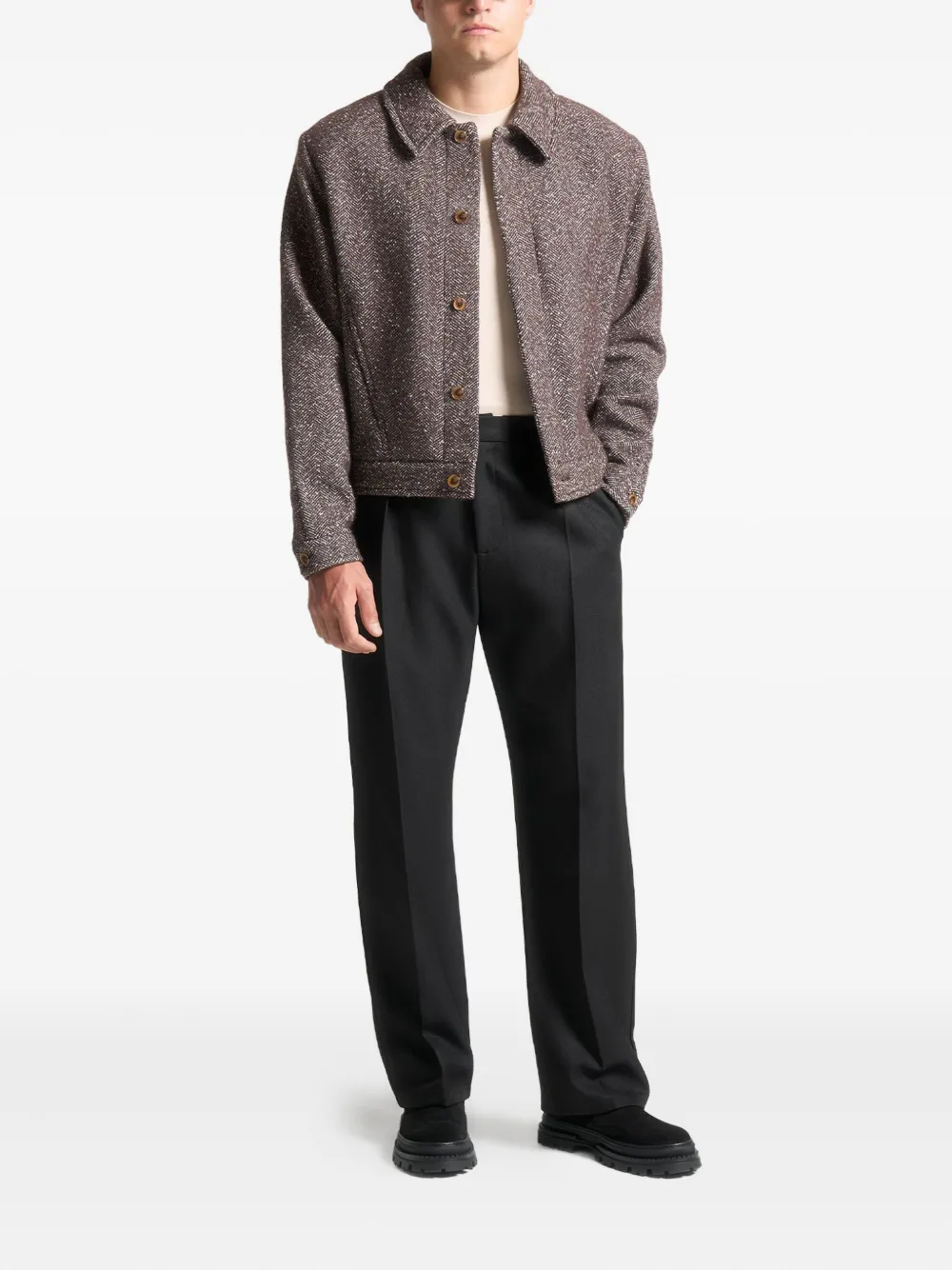 Manière De Voir herringbone button-up jacket | Shirt Jackets | Image 2